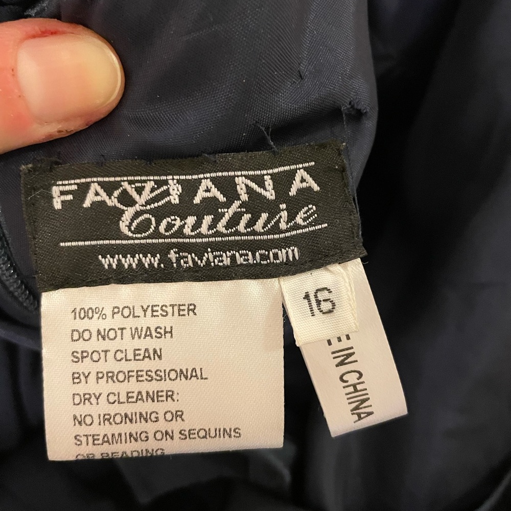 Faviana Couture navy dress 16 - Picture 8 of 8
